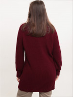 Светр жіночий бордовий подовжений прямий 8031-7