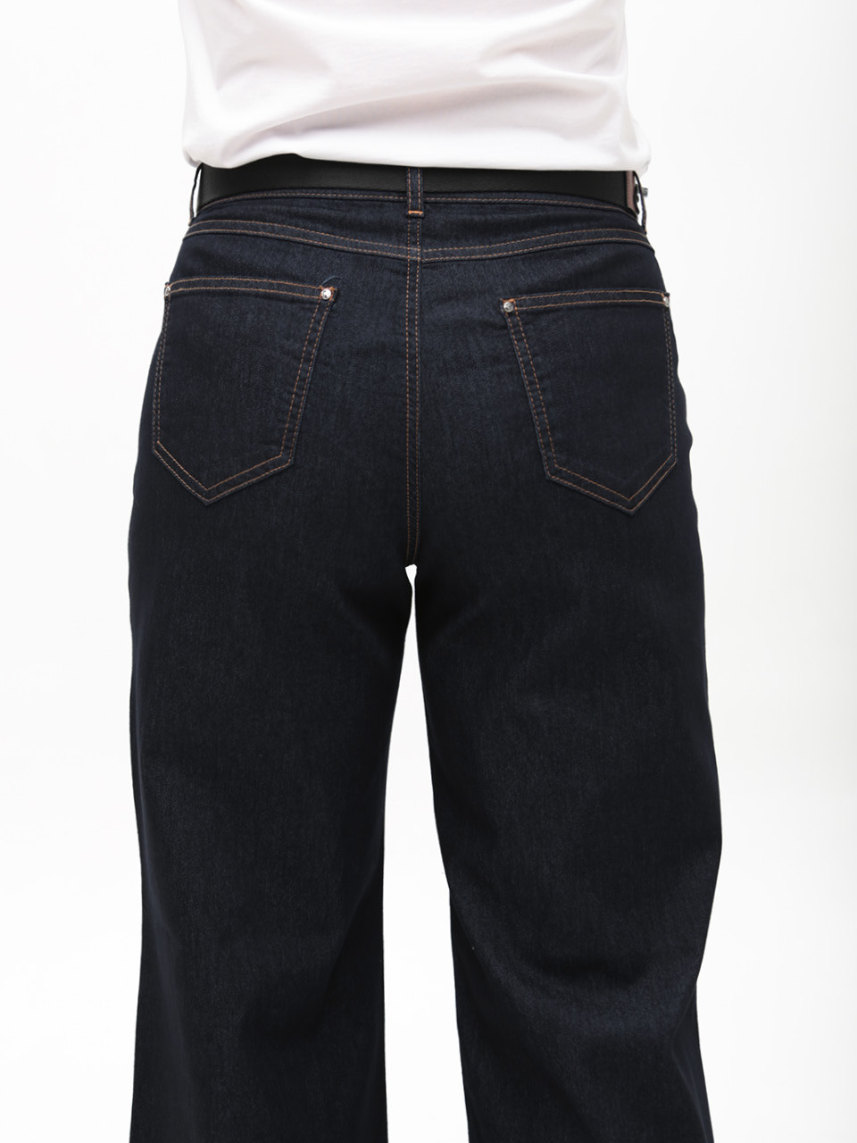 Джинси жіночі темно-сині палаццо тонкі великі розміри 20693-B-1