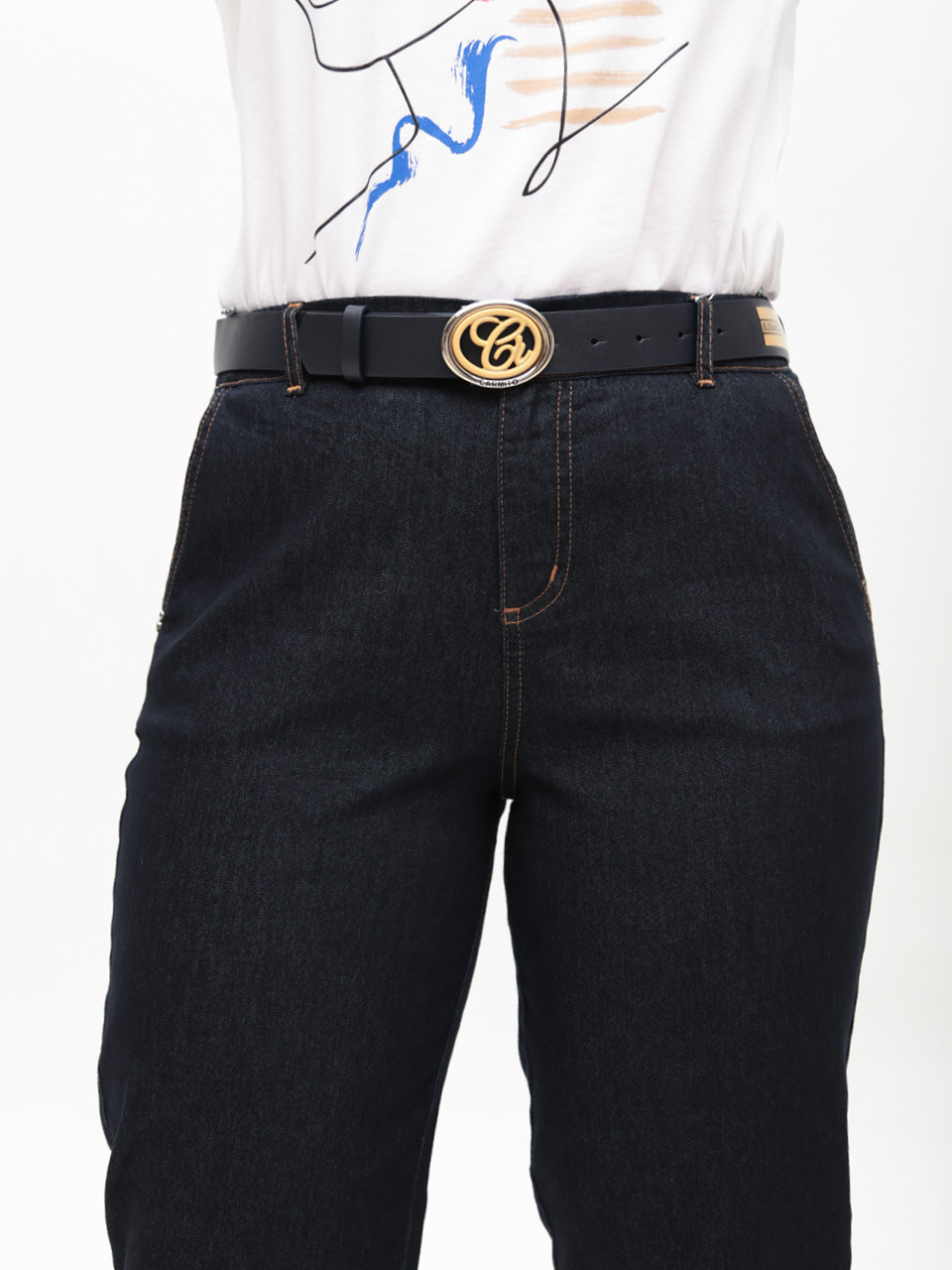 Джинси жіночі темно-сині МОМ тонкі 10690-1