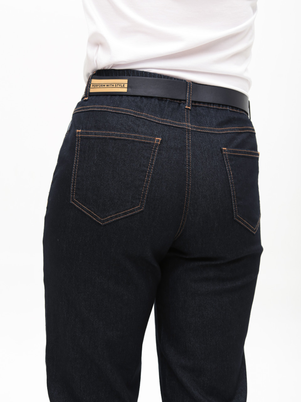 Джинси жіночі темно-сині МОМ тонкі великі розміри 20690-B-1