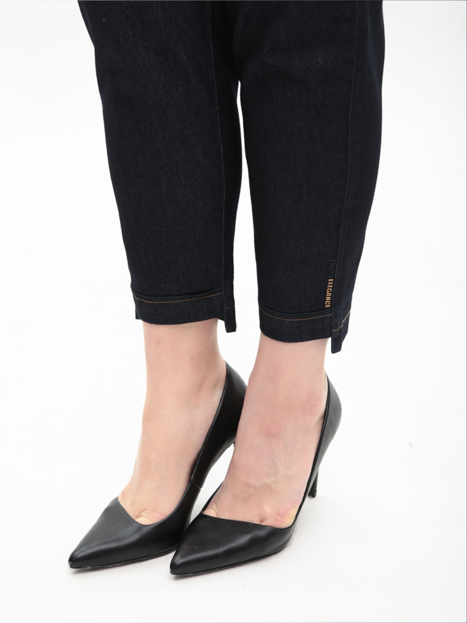 Джинси жіночі темно-сині МОМ тонкі великі розміри 20690-B-1