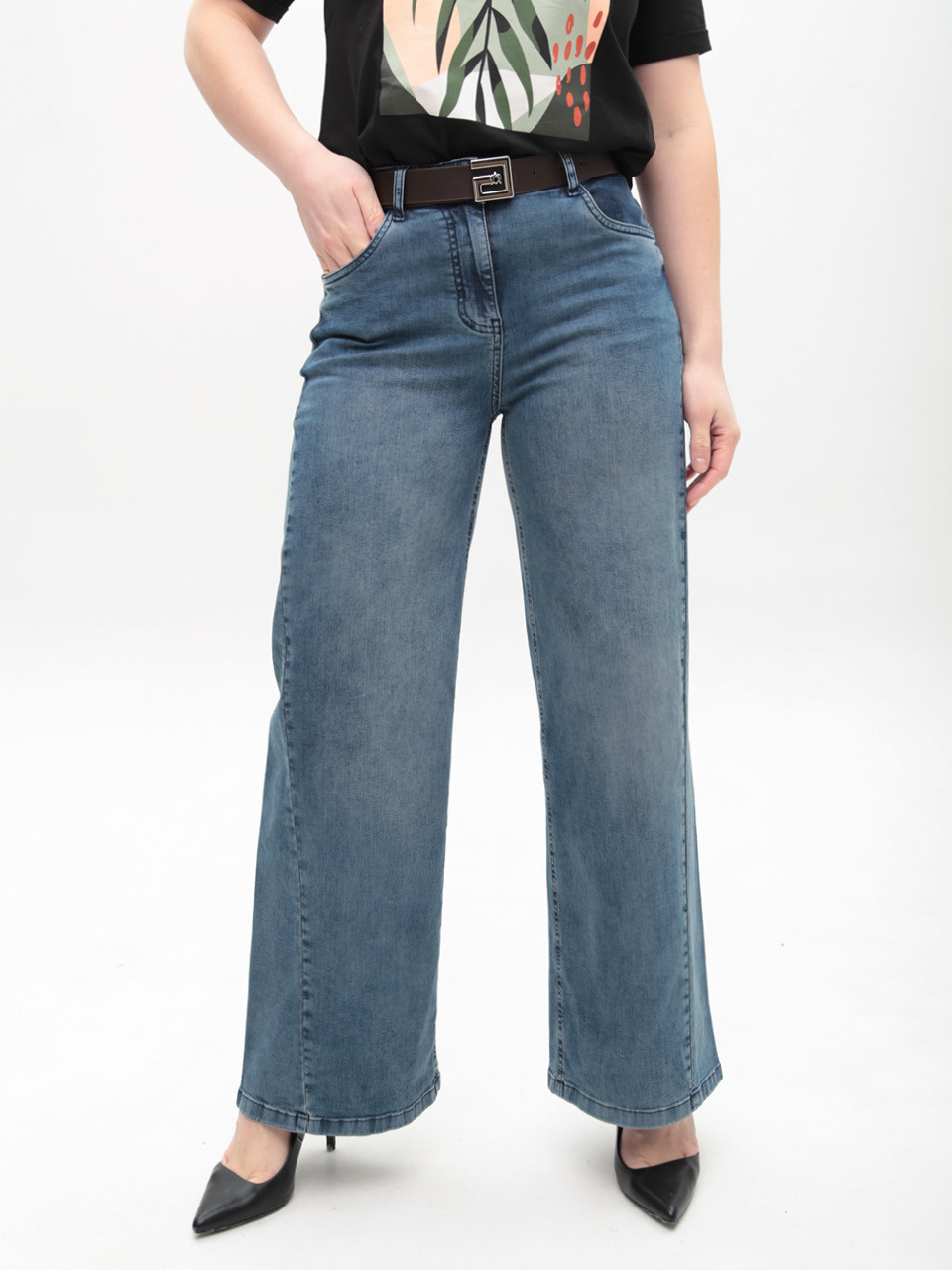 Джинсы женские голубые палаццо 7975-6