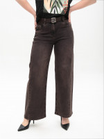 Джинси жіночі коричневі палаццо зі стрейчем 7975-5