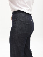 Джинсы женские темно-синие палаццо тонкие с резинкой на поясе большие размеры 1781-B-1