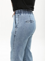 Джинсы женские голубые палаццо тонкие с резинкой на поясе 2426-0