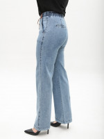 Джинсы женские голубые палаццо тонкие с резинкой на поясе 2426-0