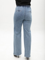 Джинси жіночі блакитні палацце тонкі з гумкою на поясі великі розміри 2426-B-0