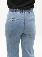 Джинси жіночі блакитні палацце тонкі з гумкою на поясі великі розміри 2426-B-0