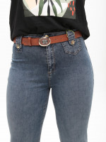 Джинсы женские синие клеш тонкие большие размеры 1758-B-4
