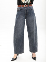 Джинсы женские синие багги тонкие со стрейчем 1759-4