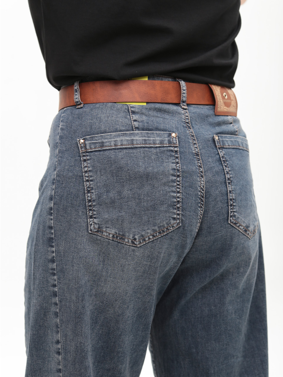 Джинсы женские синие багги тонкие со стрейчем 1759-4