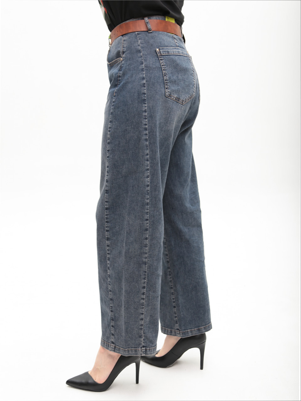 Джинсы женские синие багги тонкие со стрейчем 1759-4