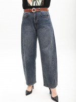 Джинсы женские синие багги тонкие со стрейчем 1759-4