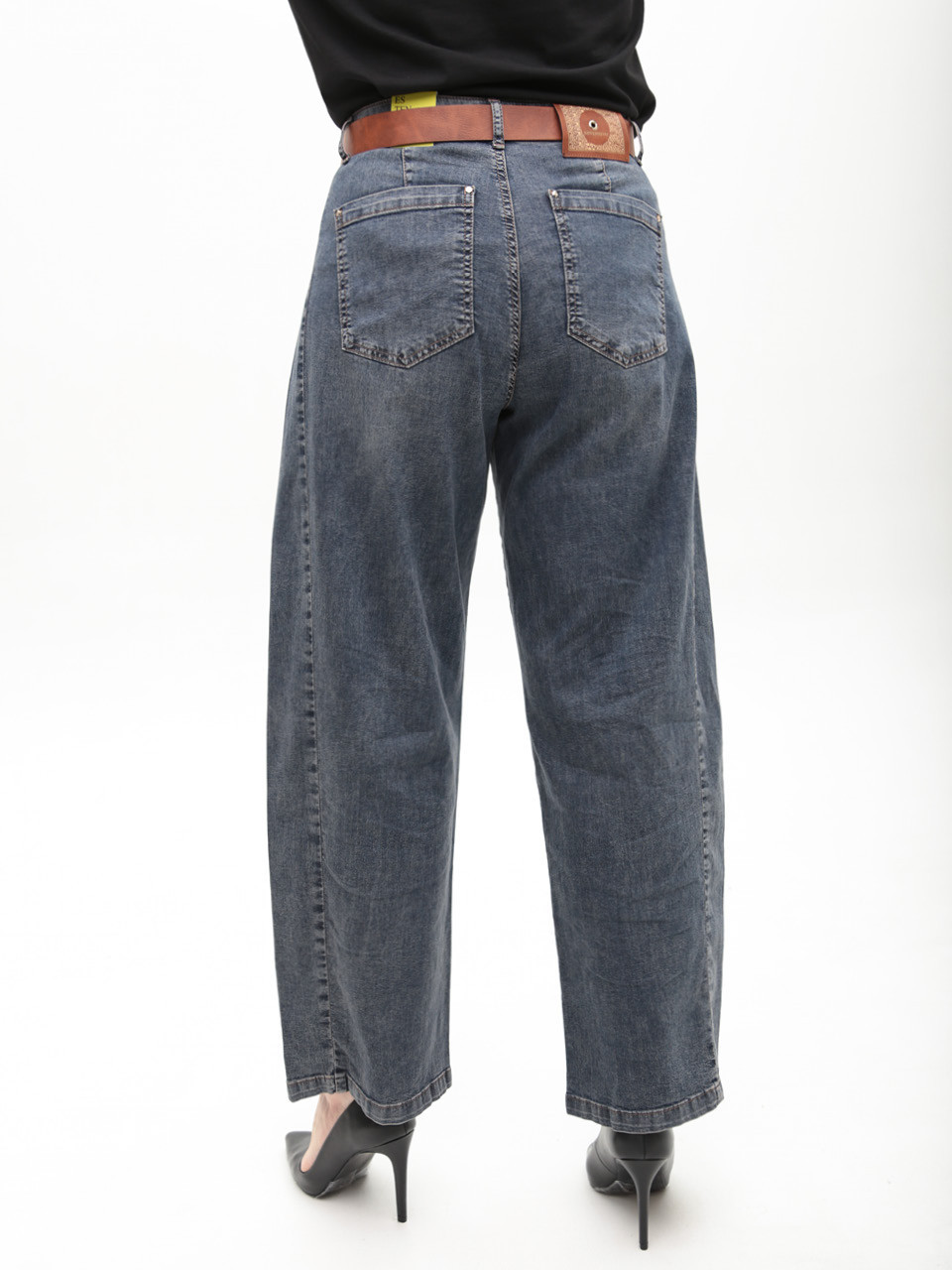 Джинсы женские синие багги тонкие со стрейчем большие размеры 1761-B-4