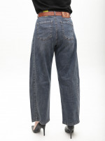 Джинсы женские синие багги тонкие со стрейчем большие размеры 1761-B-4