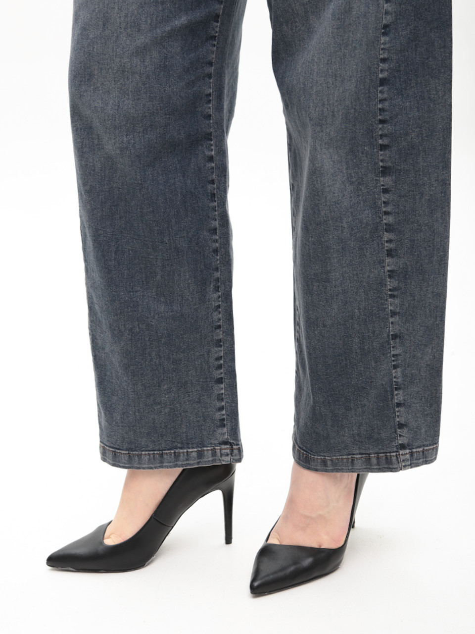 Джинсы женские синие багги тонкие со стрейчем большие размеры 1761-B-4