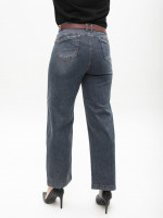 Джинсы женские синие прямые МОМ тонкие со стрейчем 1761-4