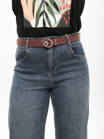 Джинсы женские синие прямые МОМ тонкие со стрейчем 1761-4