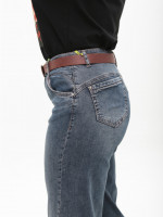 Джинсы женские синие прямые МОМ тонкие со стрейчем 1761-4