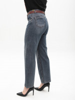 Джинсы женские синие прямые МОМ тонкие со стрейчем 1761-4