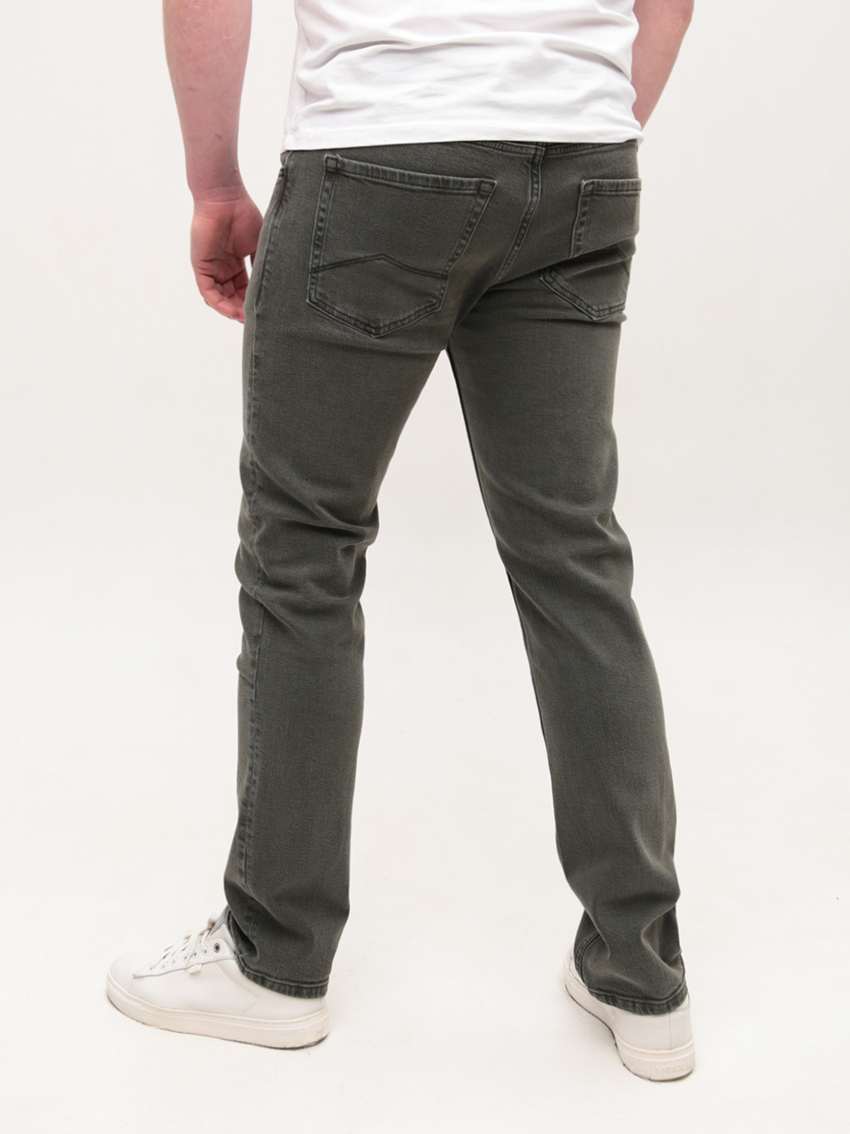 Джинсы мужские хаки слим со стрейчем 4523-3