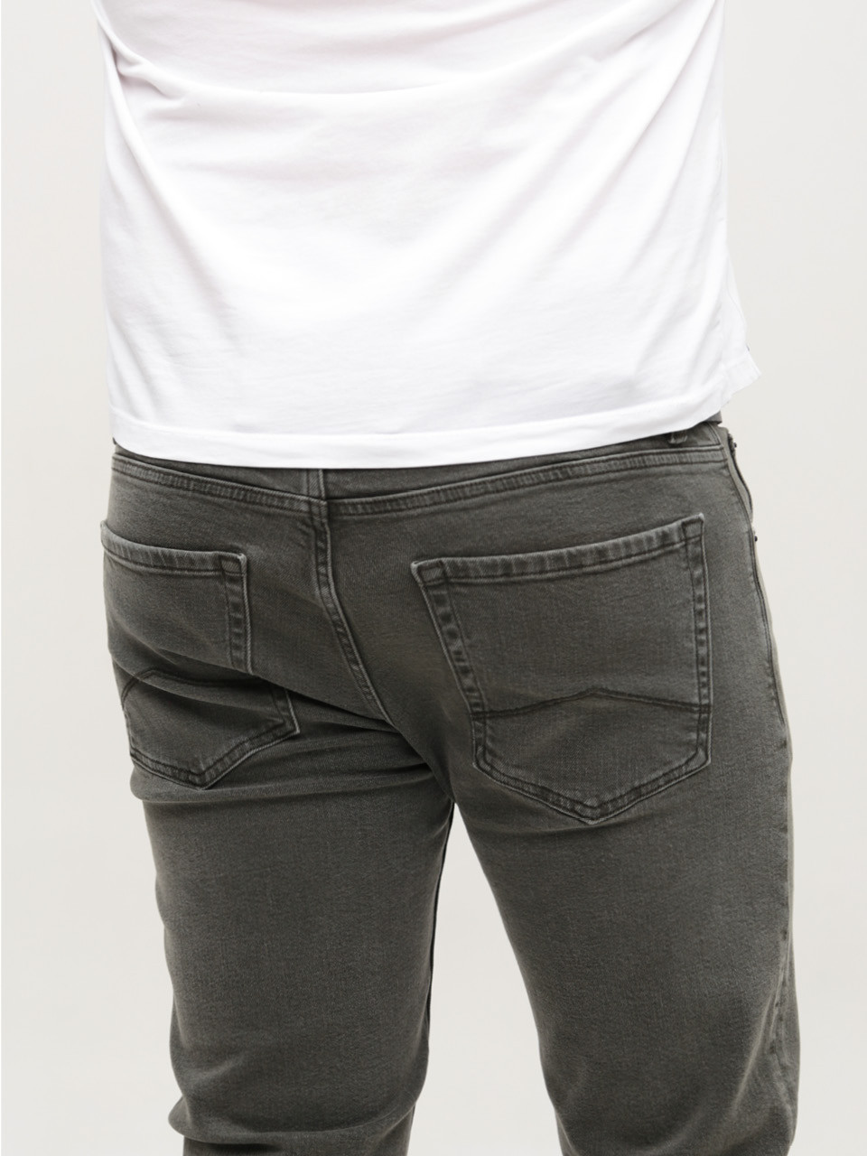 Джинсы мужские хаки слим со стрейчем 4523-3