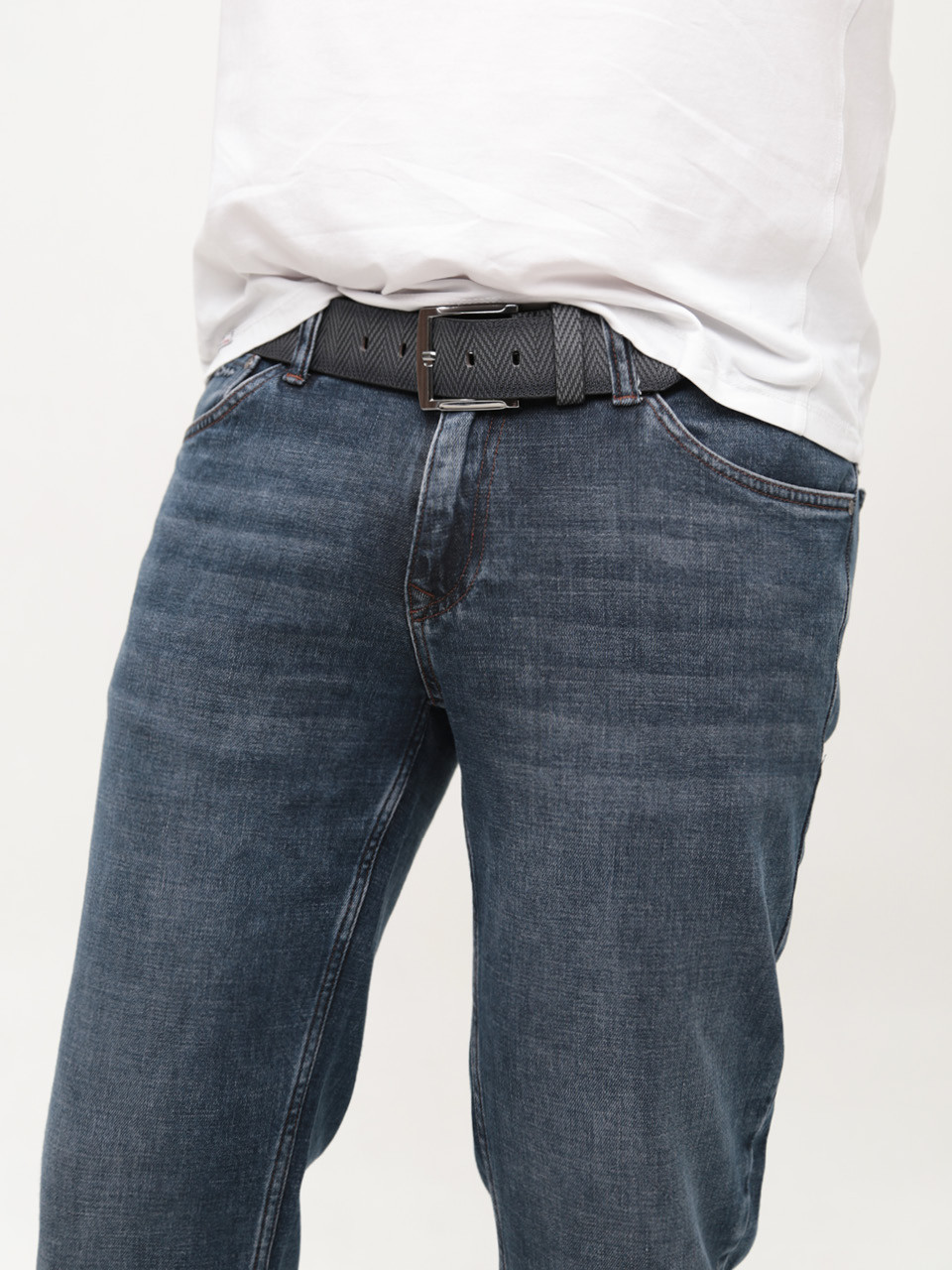 Джинсы мужские синие прямые со стрейчем 4547-2