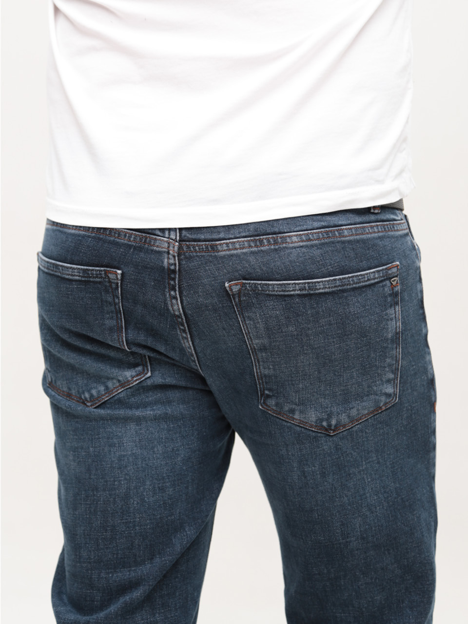 Джинсы мужские синие прямые со стрейчем 4547-2