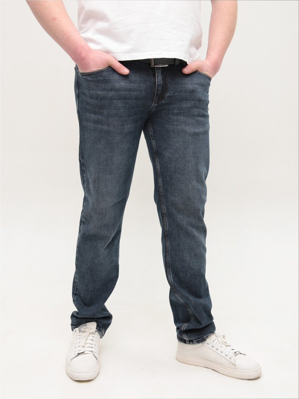 Джинсы мужские синие прямые со стрейчем 4547-2