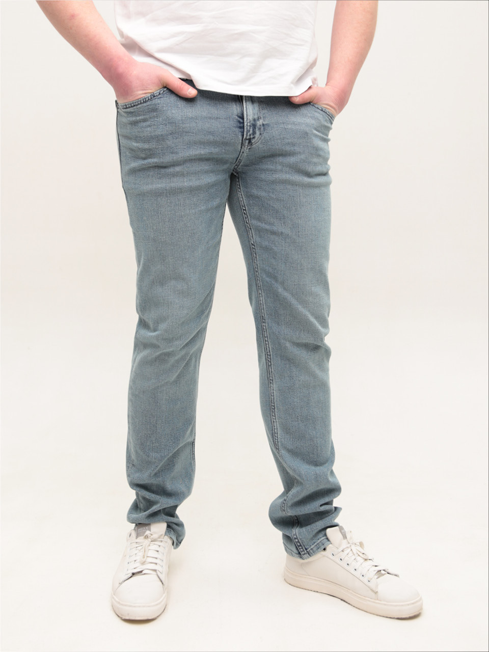 Джинси чоловічі блакитні слім зі стрейчем 4565
