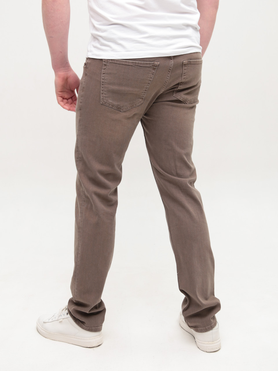 Джинсы мужские коричневые слим со стрейчем 4571-5