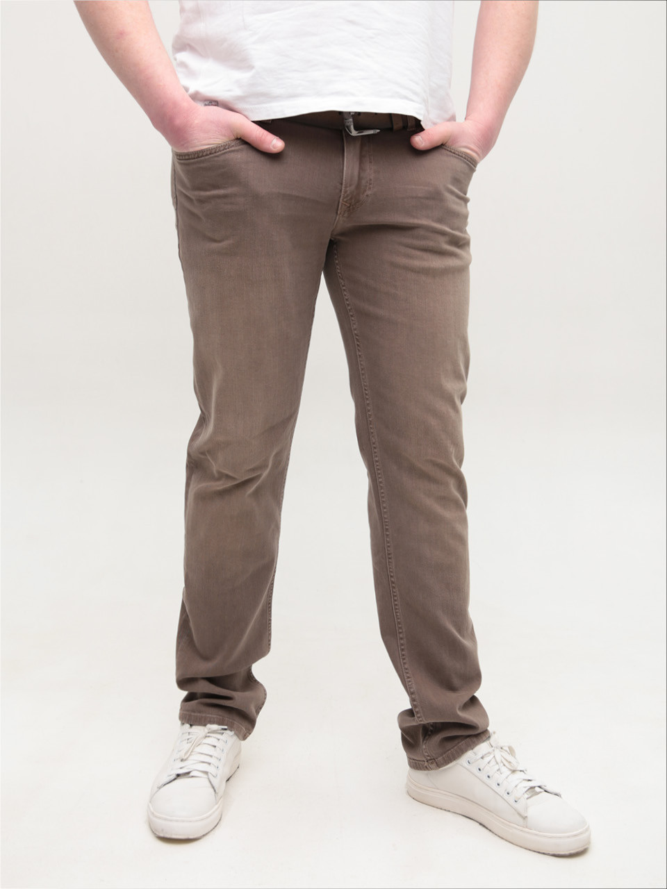 Джинсы мужские коричневые слим со стрейчем 4571-5