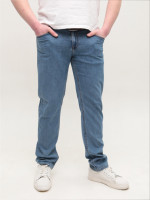 Джинсы мужские светло-синие прямые тонкие со стрейчем 4581