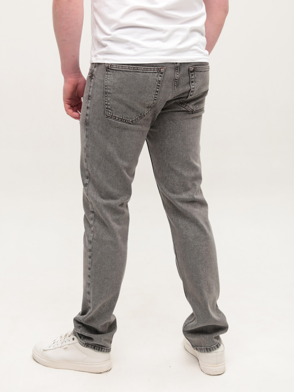Джинсы мужские серые слим со стрейчем 4585