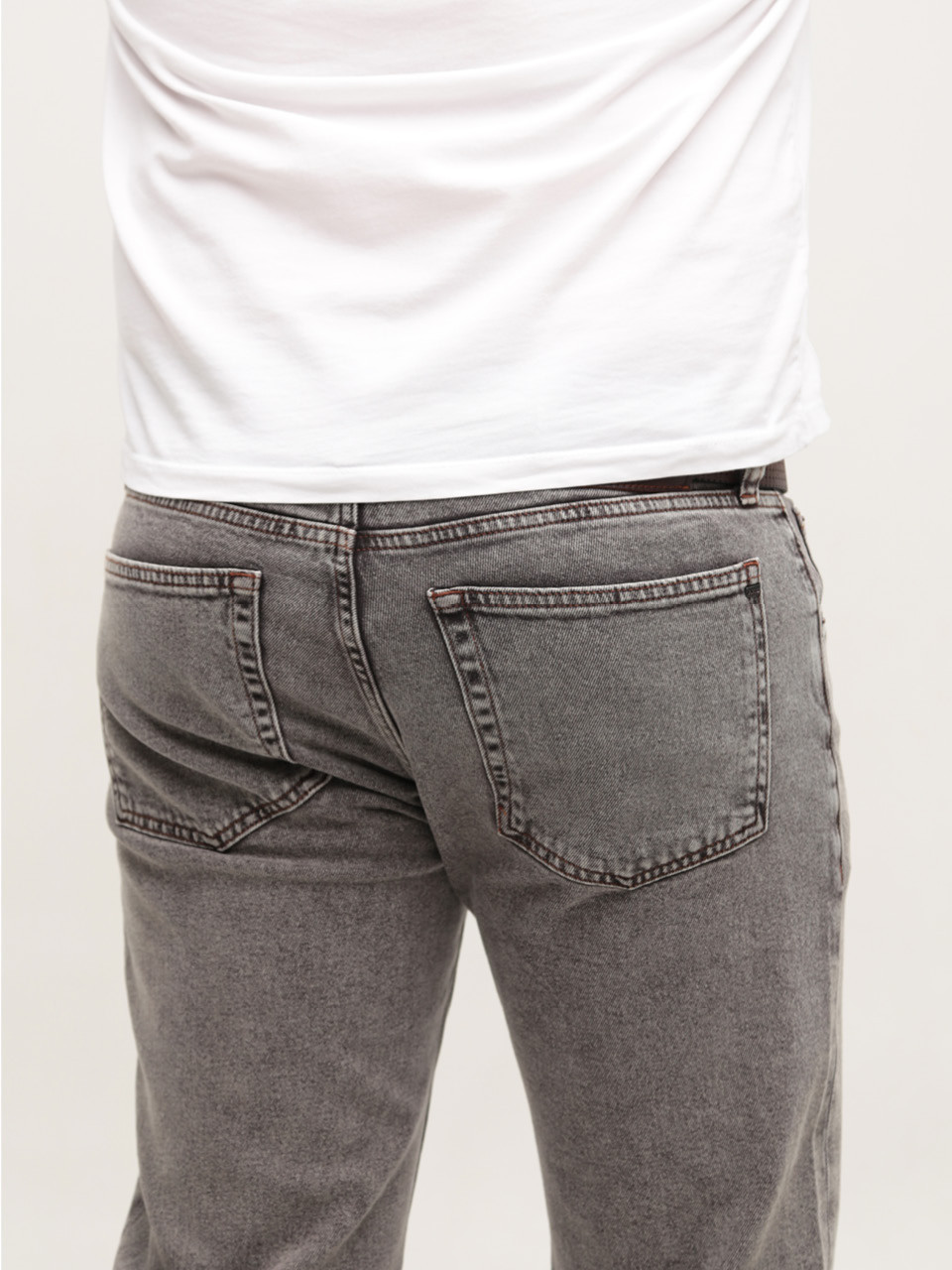 Джинсы мужские серые слим со стрейчем 4585