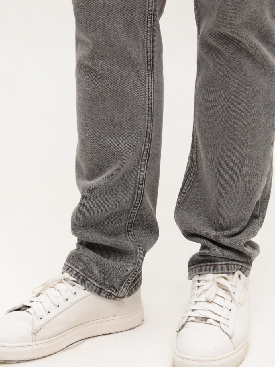 Джинсы мужские серые слим со стрейчем 4585