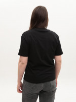 Жіноча футболка чорна пряма з принтом 51-2