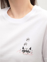 Жіноча футболка біла пряма з принтом 61-1