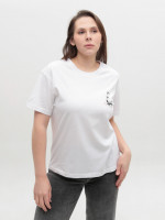 Жіноча футболка біла пряма з принтом 61-1