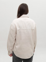 Сорочка джинсова жіноча молочна великі розміри 102-B-61