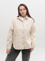 Куртка-сорочка жіноча джинсова молочна 103-61-T