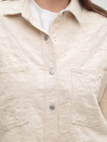 Куртка-сорочка жіноча джинсова молочна 103-61-T