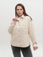 Куртка-сорочка жіноча джинсова молочна 103-61-T