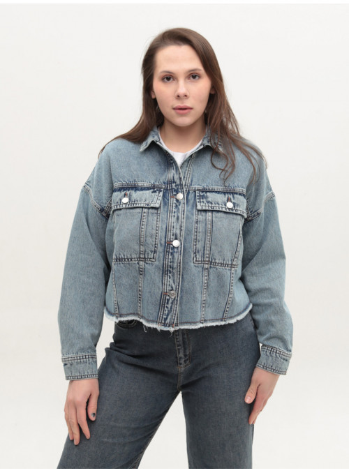 Джинсова куртка жіноча синя...