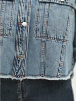 Джинсова куртка жіноча синя укорочена 574-63-T