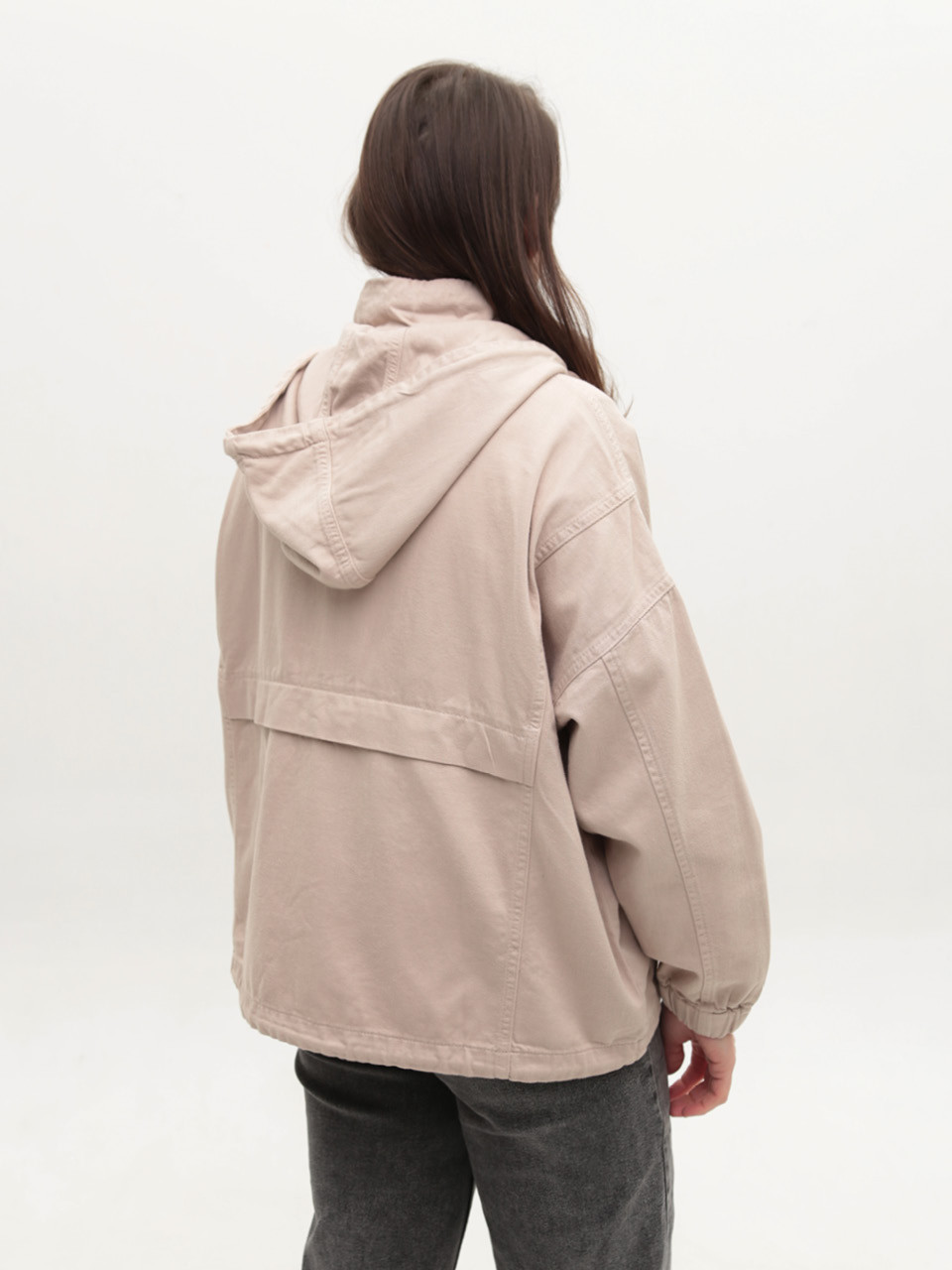Куртка жіноча джинсова бежева широка 581-62-T