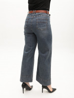 Джинсы женские синие широкие большие размеры 1762-B-4