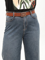 Джинсы женские синие широкие большие размеры 1762-B-4