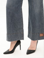 Джинсы женские синие широкие большие размеры 1762-B-4