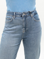 Джинсы женские прямые МОМ светло-синие большие размеры 1645-B